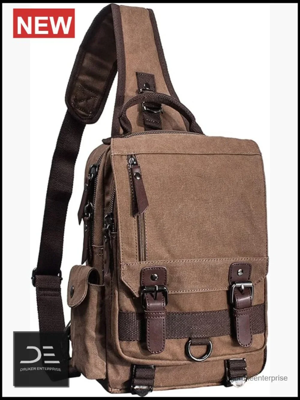 Canvas Cross Body Messenger Bag Shoulder Sling Backpack Travel Rucksack